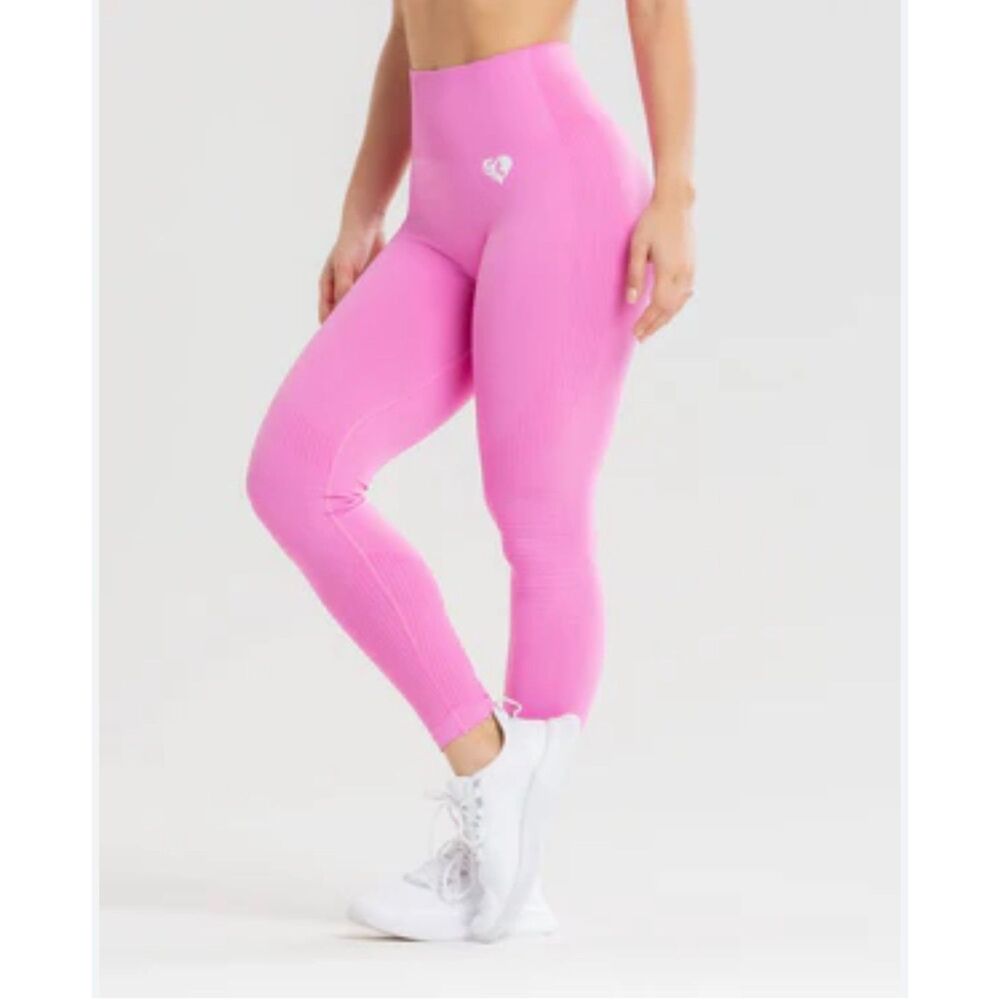 Women's Best Power High Waist Shaping Stretchy Seamless Pink Leggings Size XS